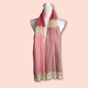 Emporio Enzo Ombre Boho Scarf Large Pink Fringe Spring Summer